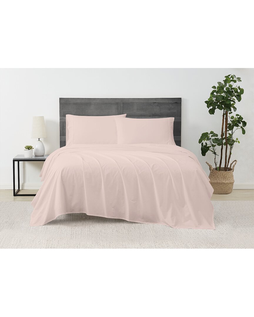 Cannon Solid Percale Sheet Set In Blush
