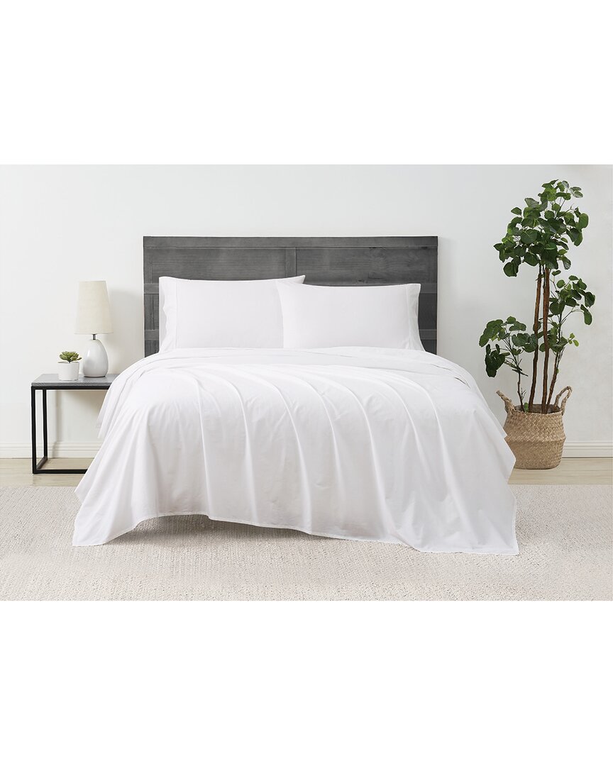 Cannon Solid Percale Sheet Set In White