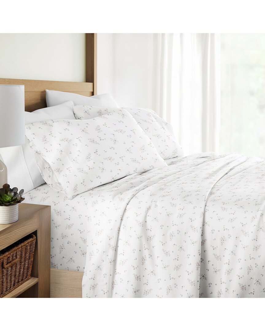 Home Collection 300 Thread Count 4pc Cotton Pattern Sheet Set In Pink