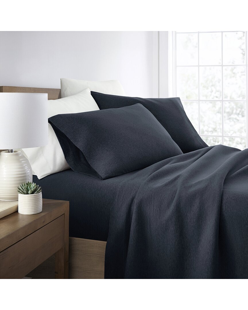 Home Collection 4pc Cotton Jersey Knit Sheet Set In Navy