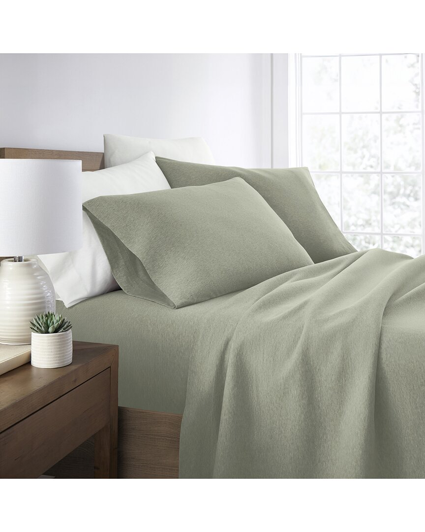 Home Collection 4pc Cotton Jersey Knit Sheet Set In Green