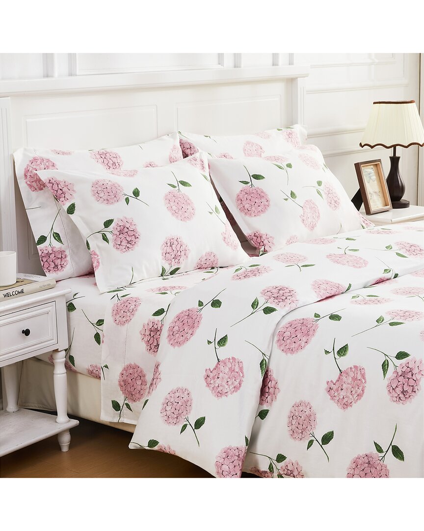 MELANGE HOME MÉLANGE HOME 400 THREAD COUNT PRINT HYDRANGEA SHEET SET 