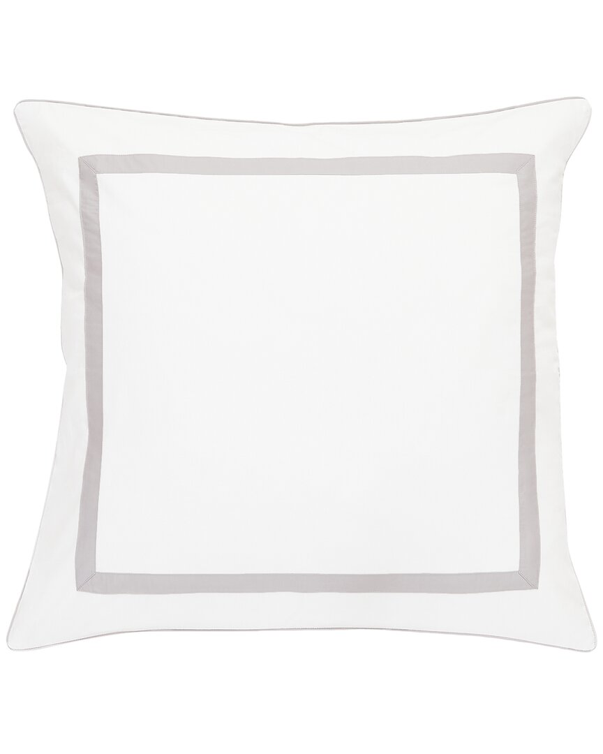 Melange Home 300 Thread Count Percale Cotton Classic Double Border Euro Shams In Grey