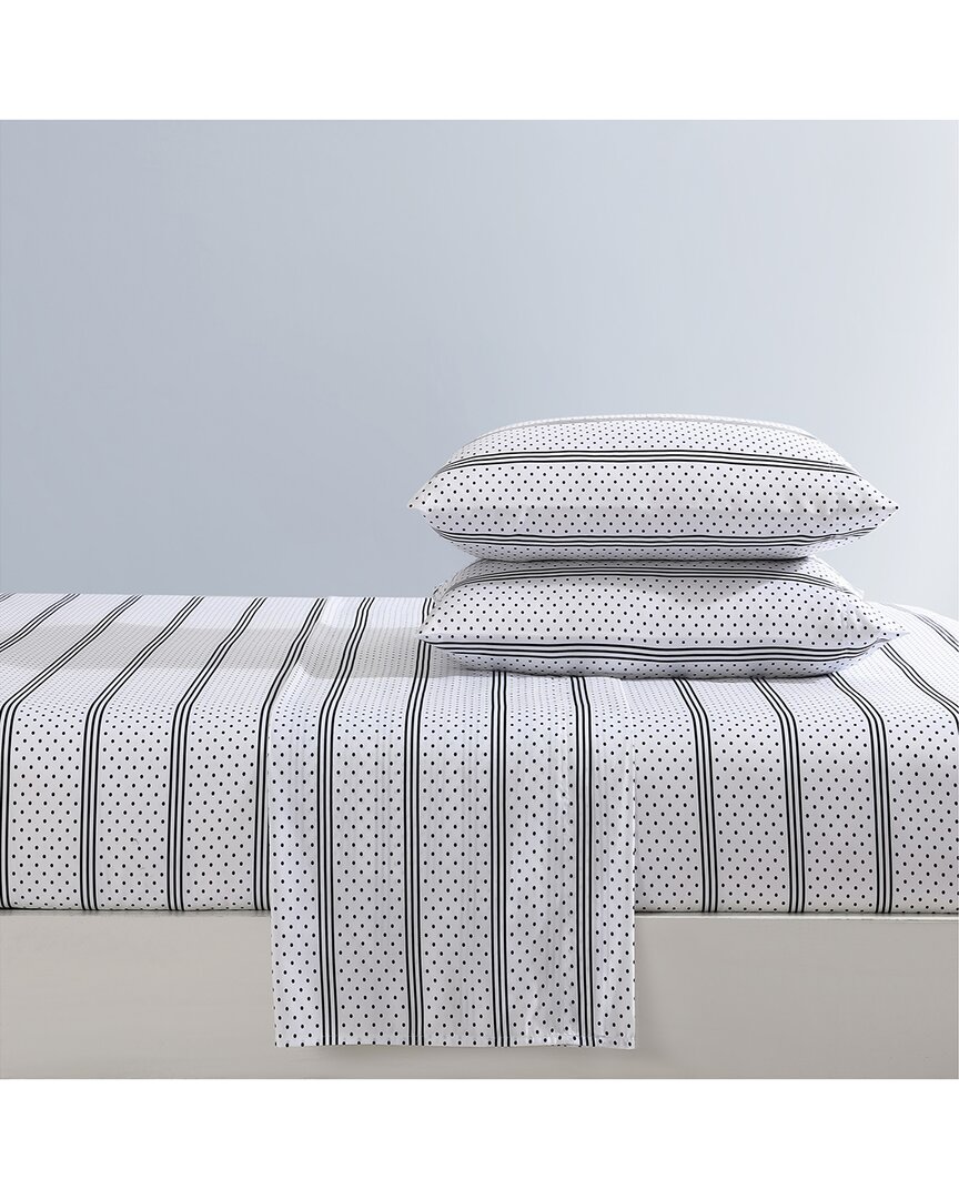 Betsey Johnson Dnu  Dots And Stripes Ultra Soft Microfiber Sheet Set In Multi