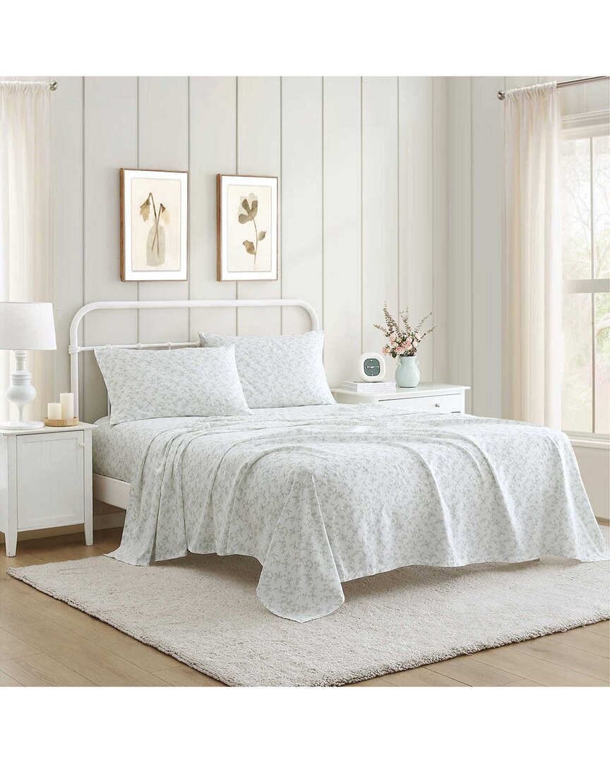 Laura Ashley 300 Thread Count Fiona Cotton Sateen Sheet Set