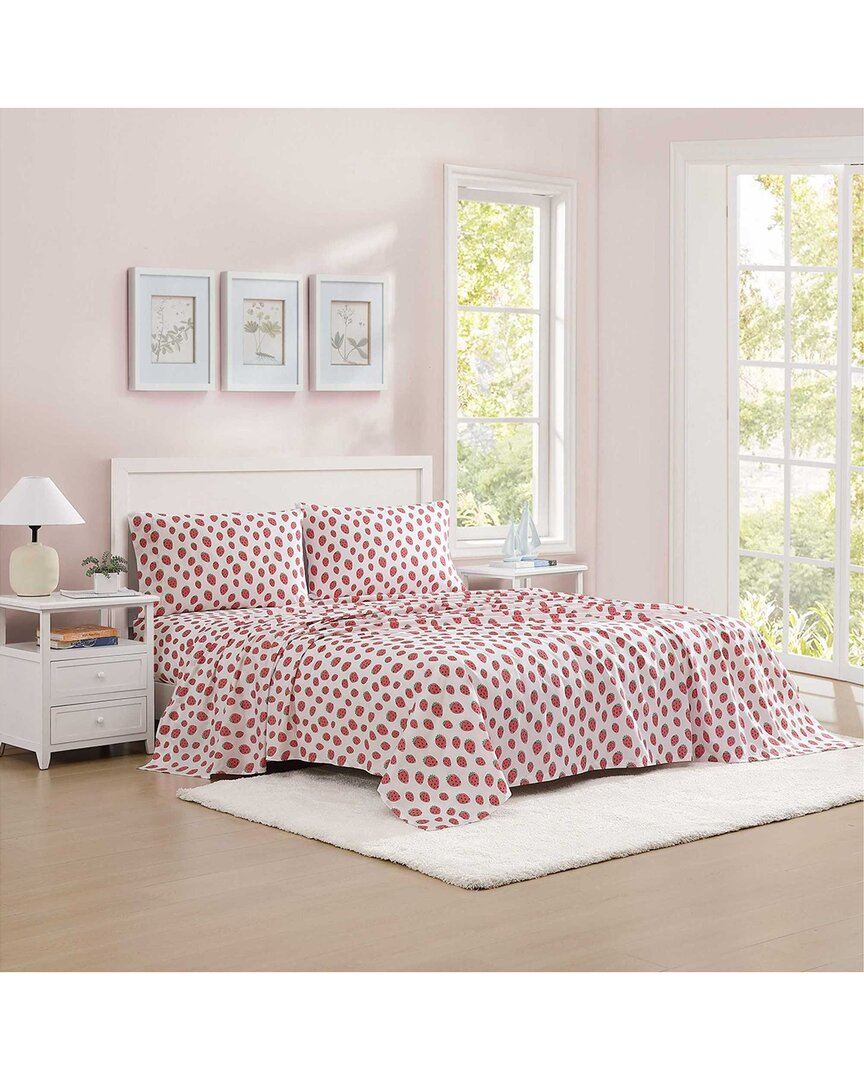 Poppy & Fritz 200 Thread Count Strawberry Picnic Cotton Percale Sheet Set