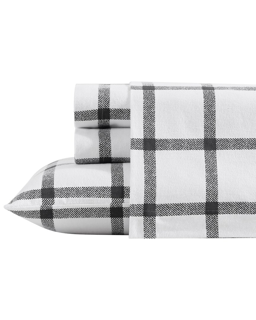 Eddie Bauer Bunkhouse Plaid 100% Cotton Flannel Sheet Set, Brown In Grey