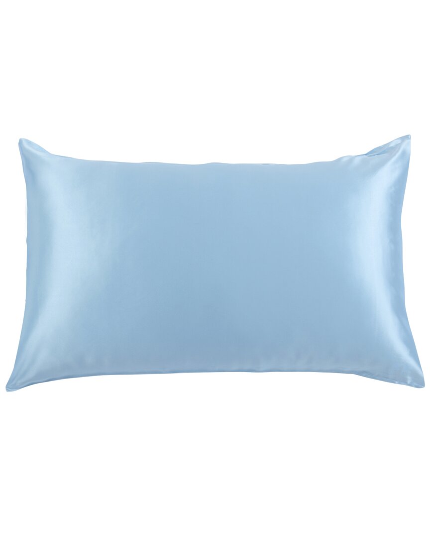 Melange Home Mulberry Silk Pillowcase In Blue