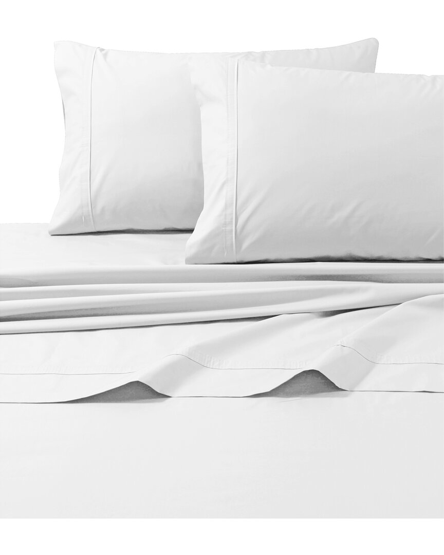 Tribeca Living 300tc Cotton Percale Extra Deep Pocket Sheet Set In White