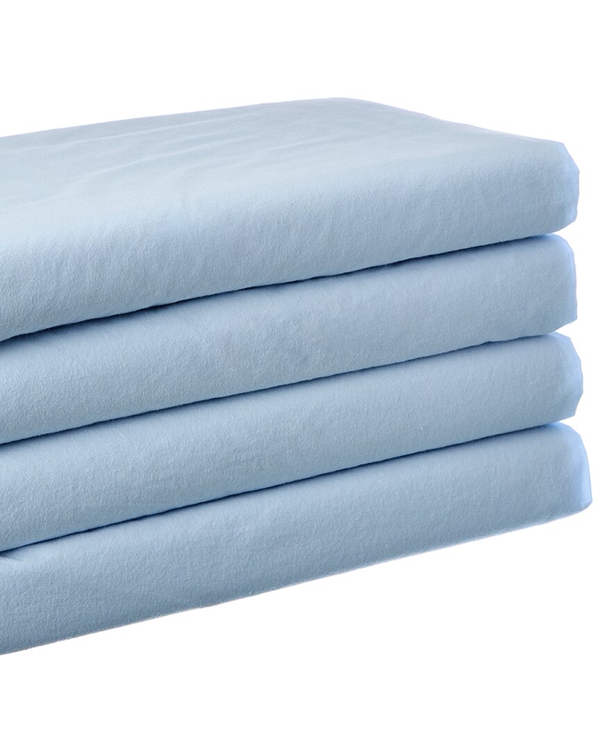 Bombacio Linens Sunset Collection 200tc Brush Cotton Percale Sheet Set In Blue