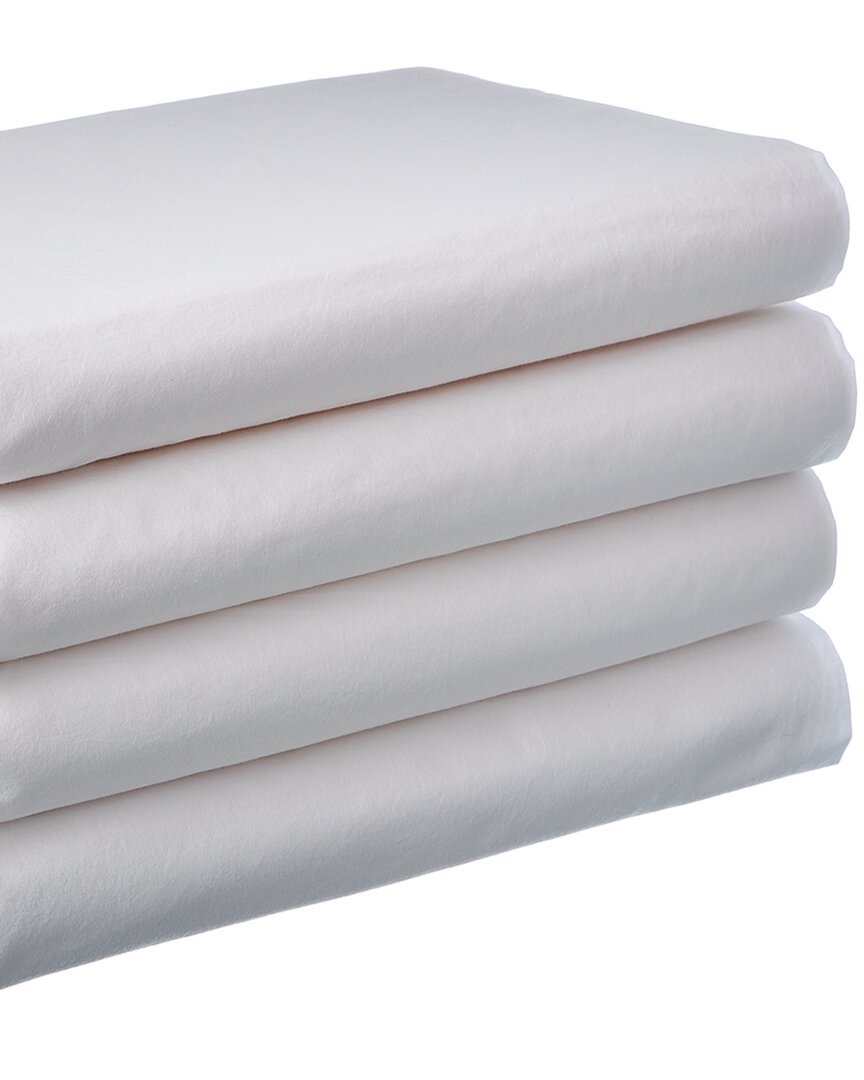 Bombacio Linens Sunset Collection 200tc Brush Cotton Percale Sheet Set In White