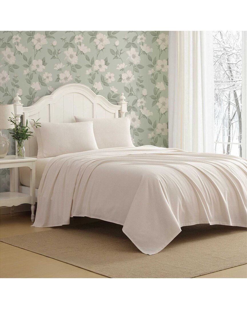 Laura Ashley Oxfordshire Stripe Cotton Flannel Sheet Set