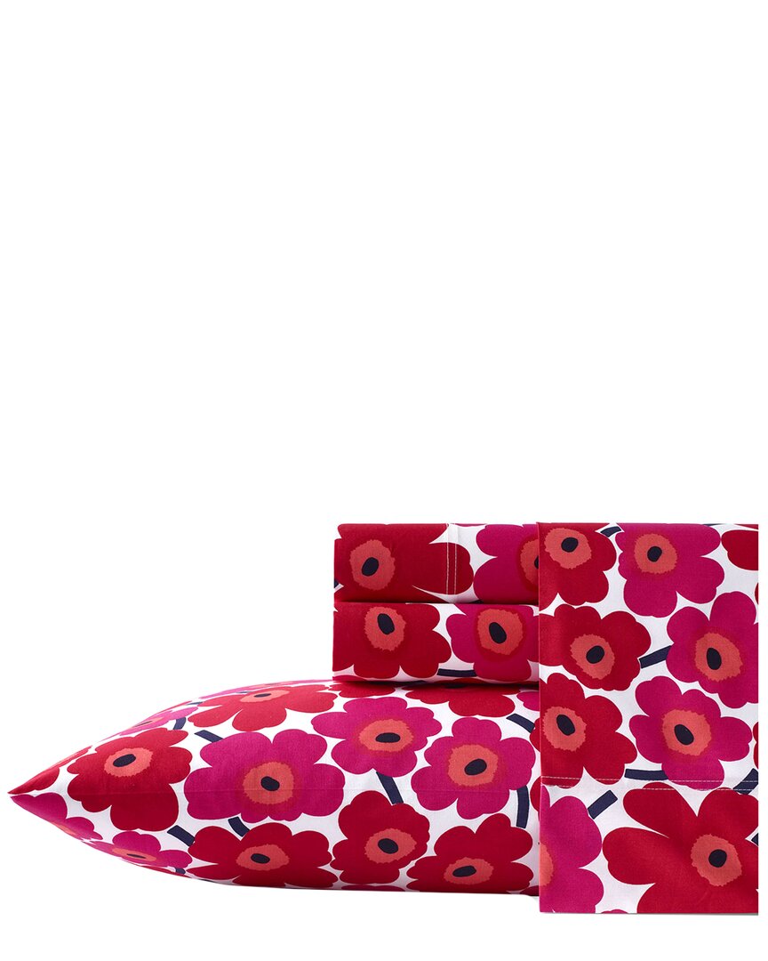 Marimekko Mini Unikko Sheet Set Red Red In Red