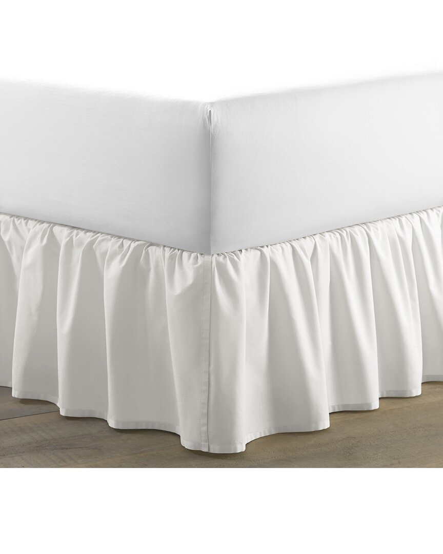 Laura Ashley Solid Of Cotton Ruffled Bedskirt In White