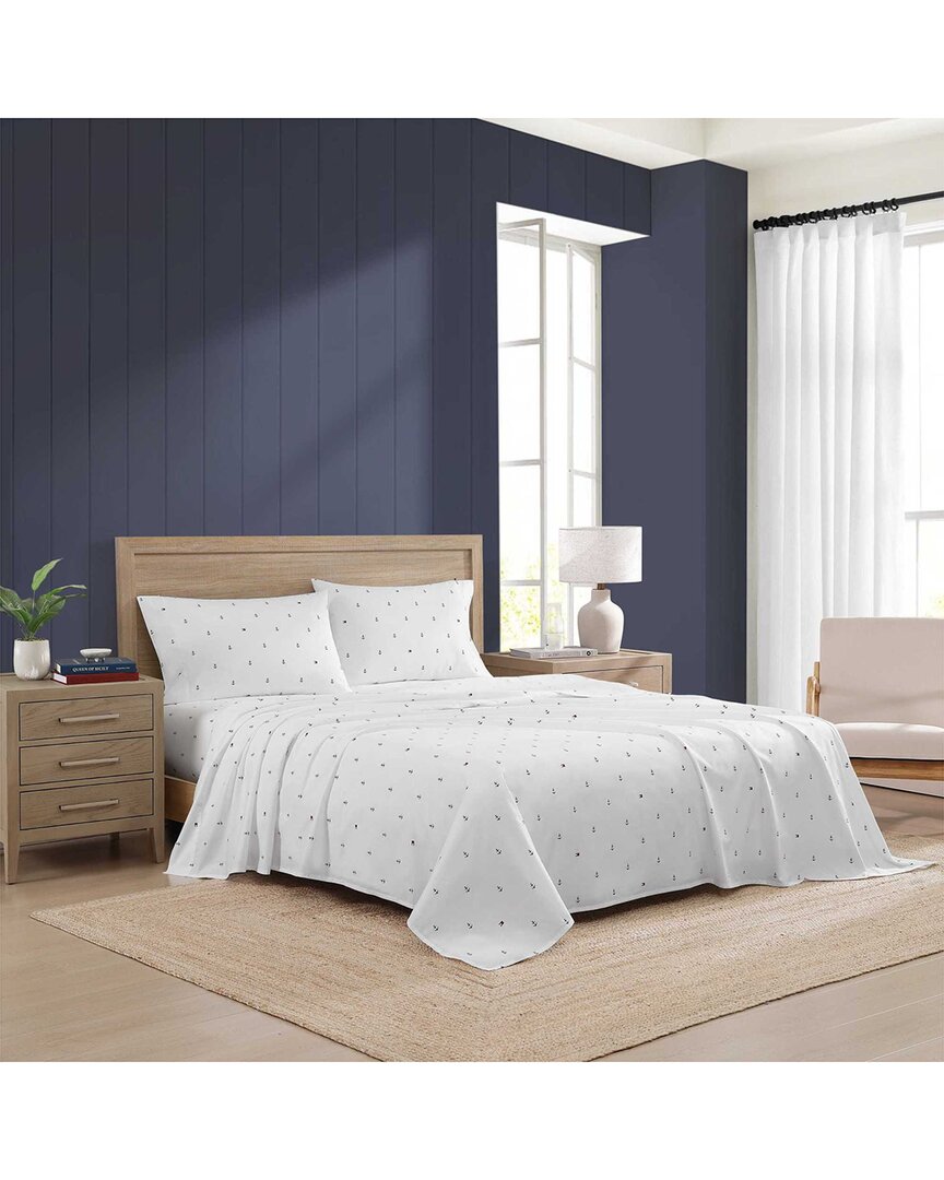 Tommy Hilfiger 200 Thread Count Anchor & Flag Printed Cotton Percale Sheet Set