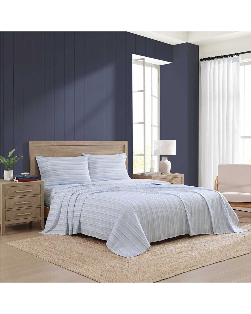 Tommy Hilfiger 200 Thread Count Sailing Stripe Printed Cotton Percale Sheet Set