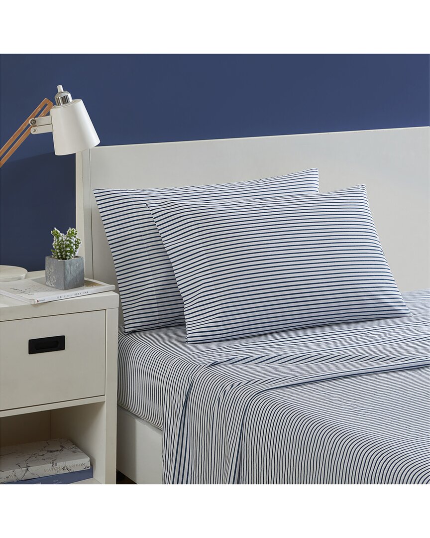 Nautica Harmead Cotton Percale Sheet Set Collection Bedding In Blue