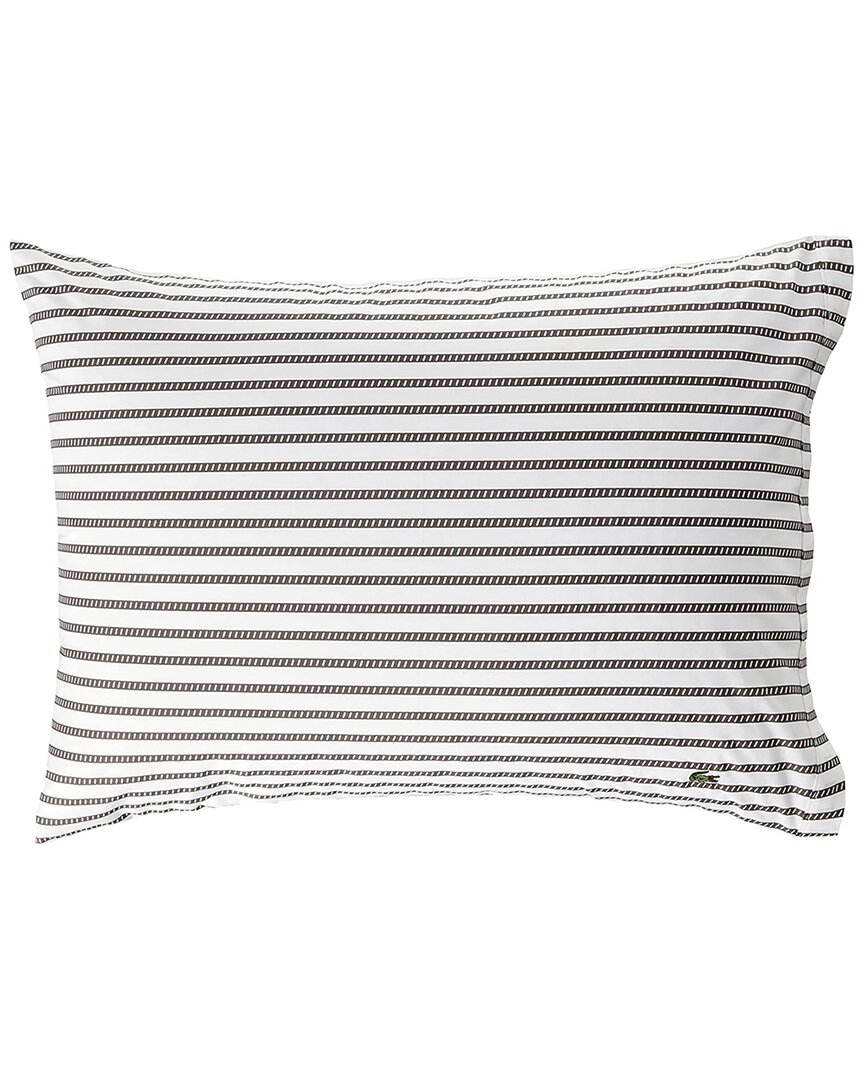Lacoste Graphic Stripe Pillowcase Set In Grey