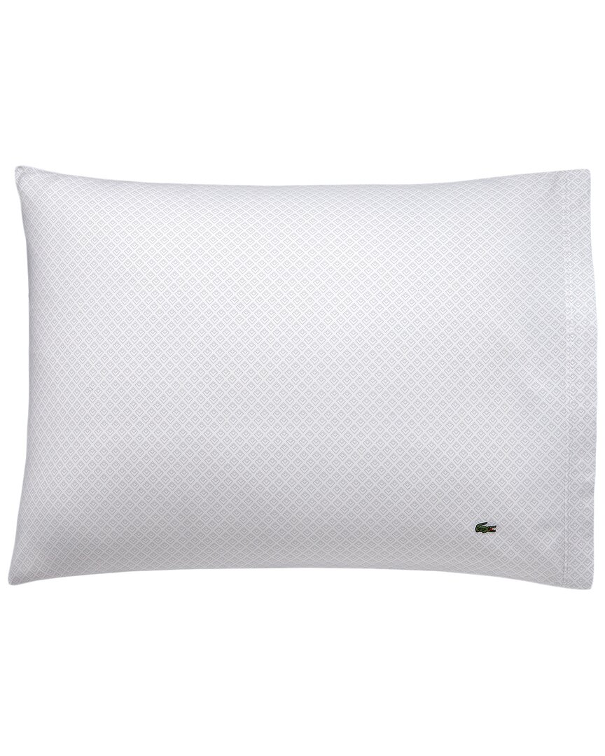 Lacoste Outlined Pique Pillowcase Pair In Grey
