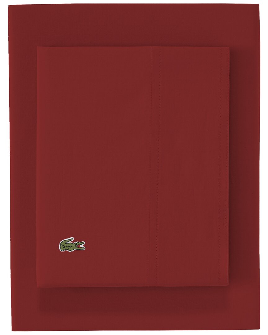 Lacoste Percale Solid Sheet Set In Black