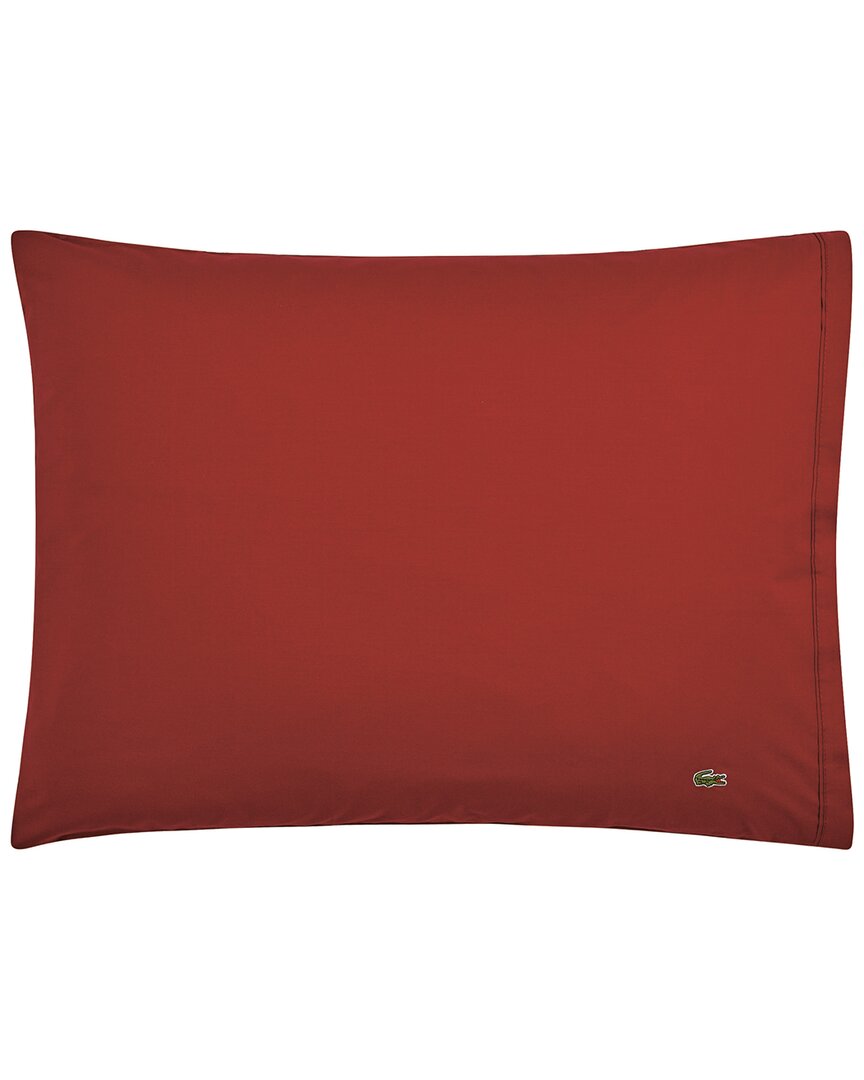 Lacoste Percale Solid Pillowcase Pair In Black