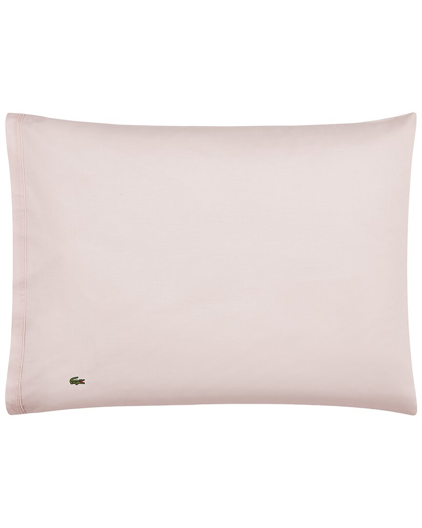 Lacoste Percale Solid Pllowcase Pair In Pink