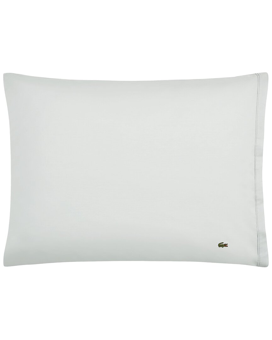 Lacoste Percale Solid Pillowcase Pair In Mint