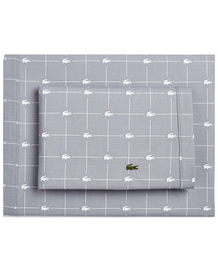 Lacoste Slice Sheet Set In Grey