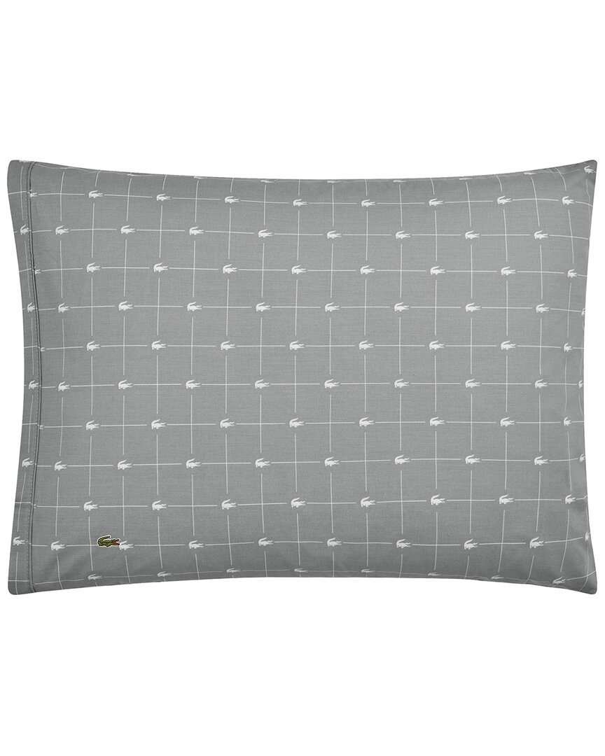 Lacoste Slice Pillowcase Pair In Grey