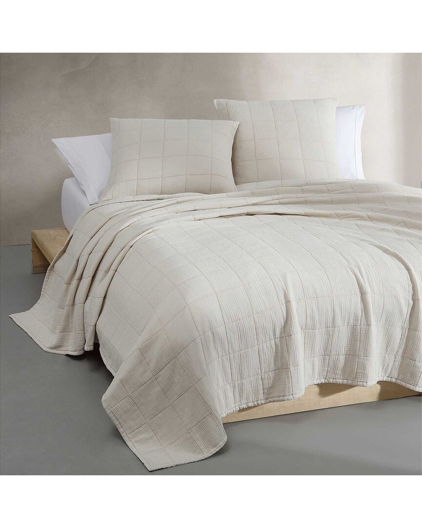 Calvin Klein Solid Cotton Gauze Euro Sham Set In Neutral