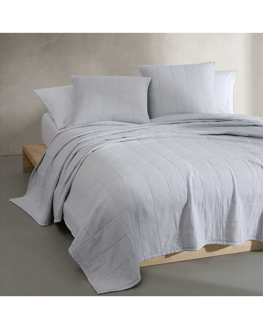 Calvin Klein Solid Cotton Gauze Euro Sham Set In Blue