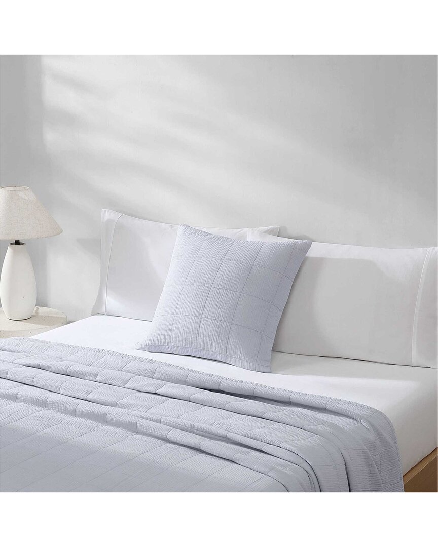Calvin Klein Solid Cotton Gauze Pillow Cover In Blue
