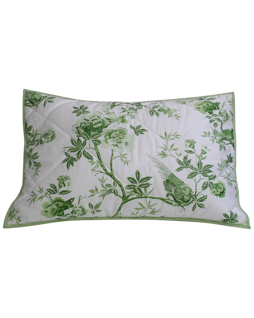 Belle Epoque 400 Thread Count Josephine Quilted Sham In Green