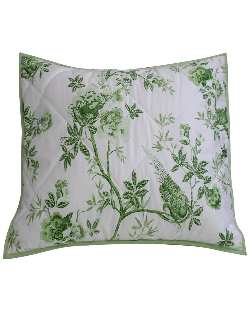 Belle Epoque 400 Thread Count Josephine Quilted Euro Sham In Green