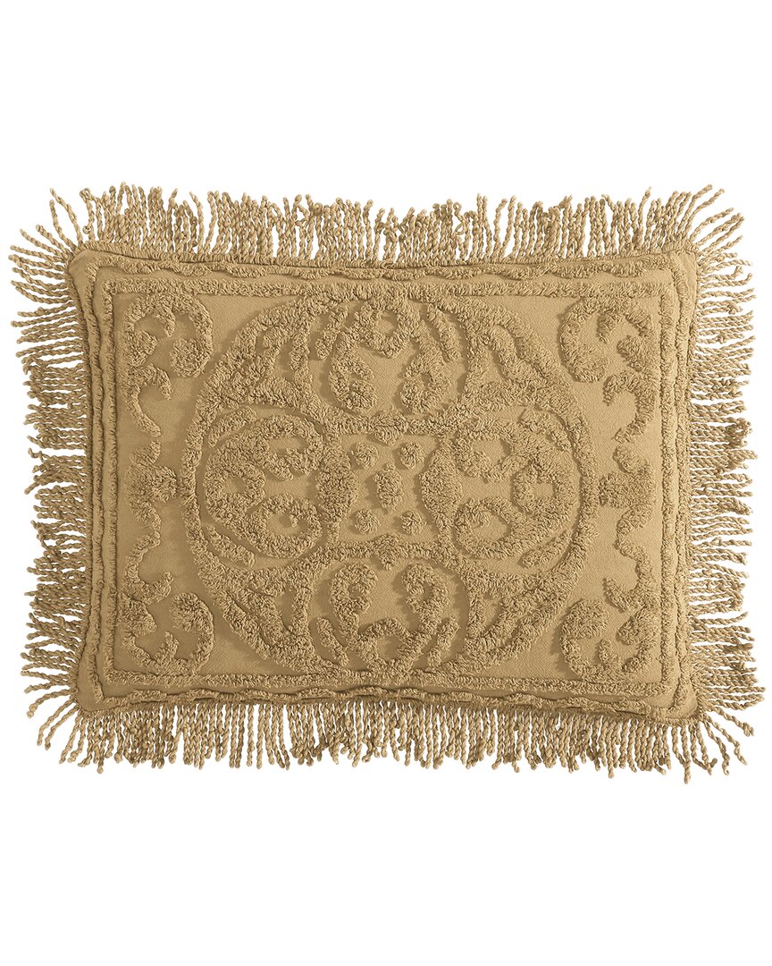 Beatrice Home Fashions Medallion Chenille Sham In Gold