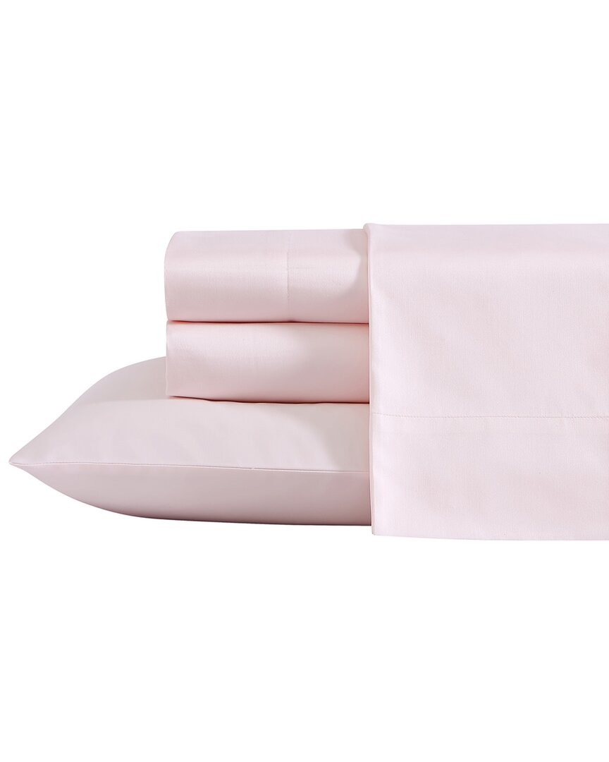 Shop Laura Ashley Solid Cotton Blend 800 Thread Count Sheet Set In Pink