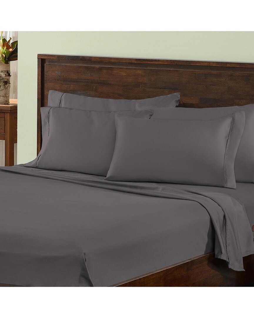 Superior Premium Plush 1000 Thread Count Solid Deep Pocket Cotton Blend Bed Sheet Set In Grey