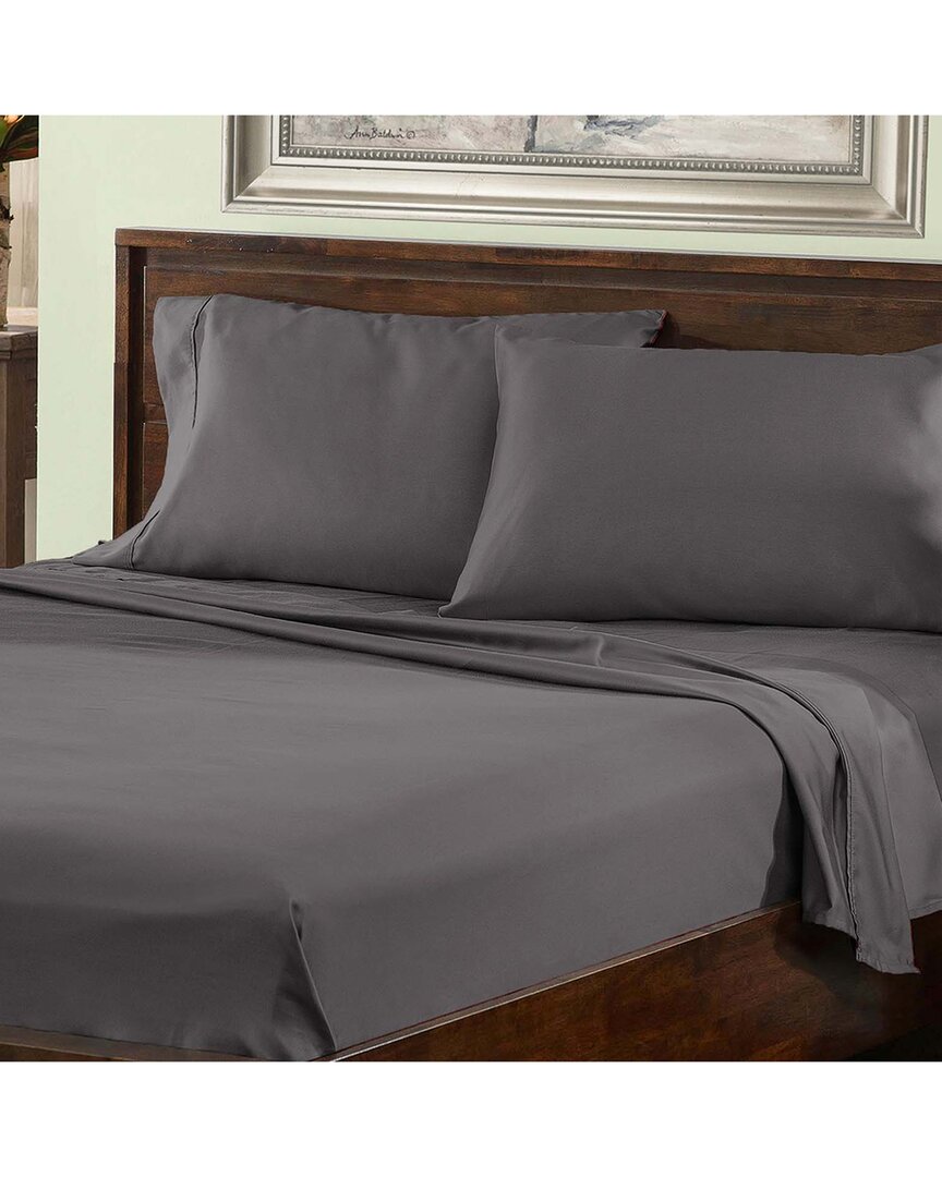 Superior Solid 800 Thread Count Cotton Blend Deep Pocket Sheet Set In Grey