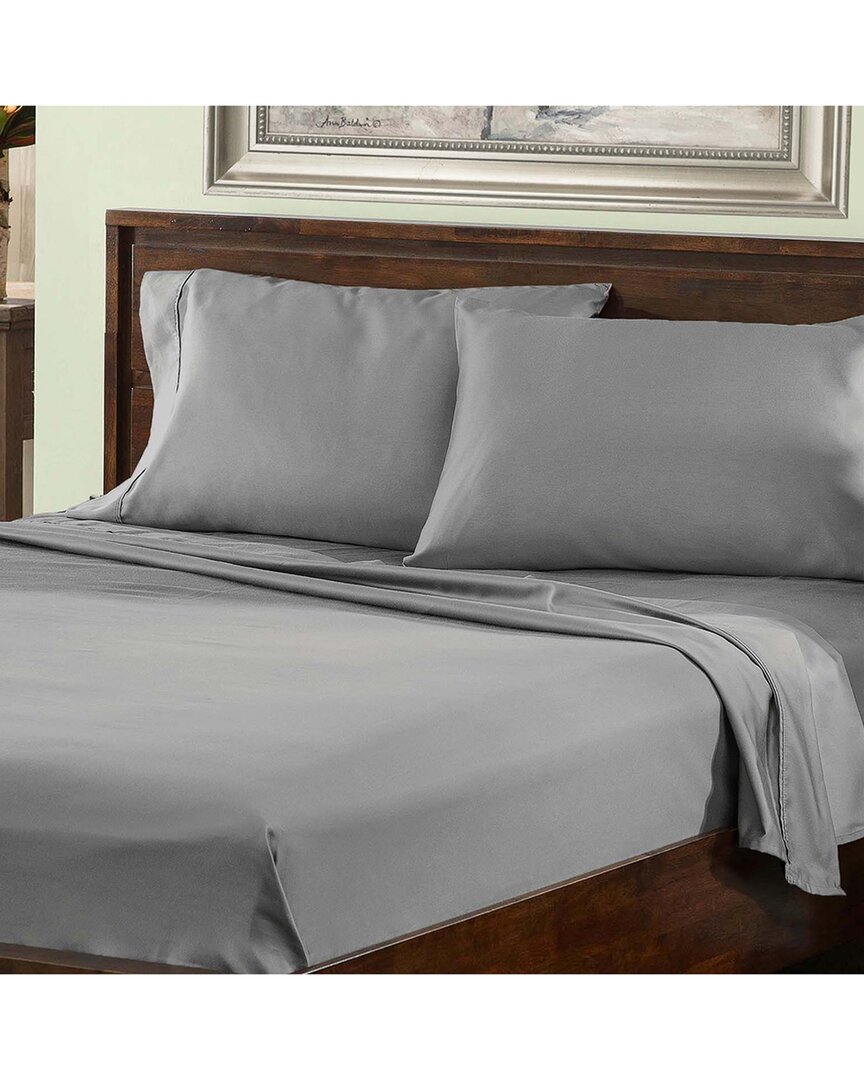 Superior Solid 800 Thread Count Cotton Blend Deep Pocket Sheet Set In Grey