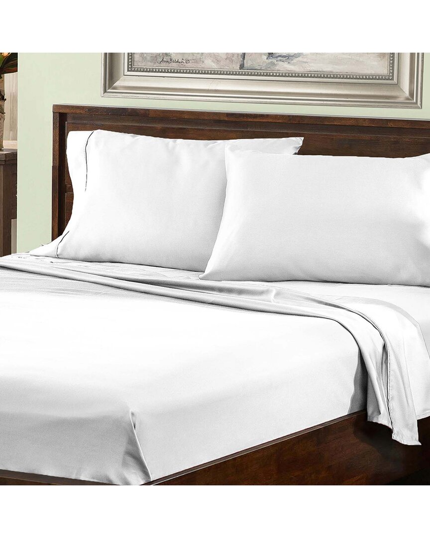 Superior Solid 800 Thread Count Cotton Blend Deep Pocket Sheet Set In White