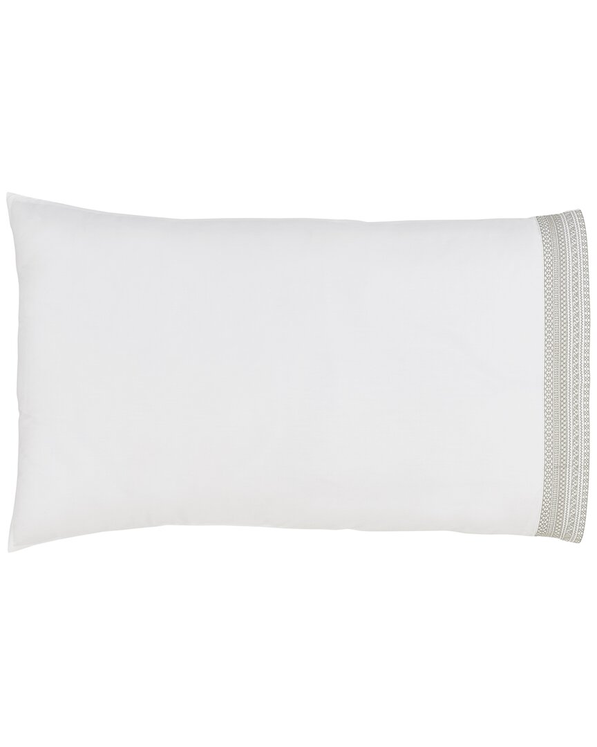 Orchids Lux Home Olivia Cotton Percale 300 Thread Count Pillowcase Pair In Gray