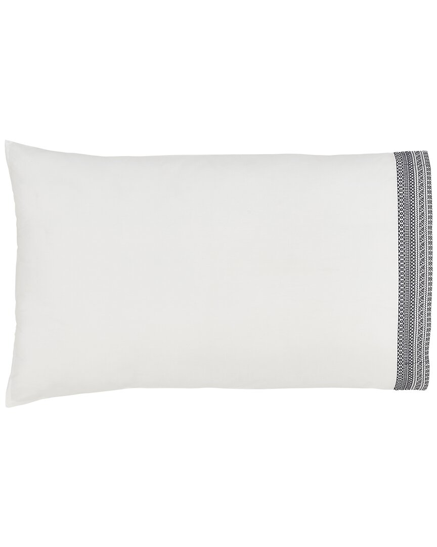 Orchids Lux Home Olivia Cotton Percale 300 Thread Count Pillowcase Pair In White