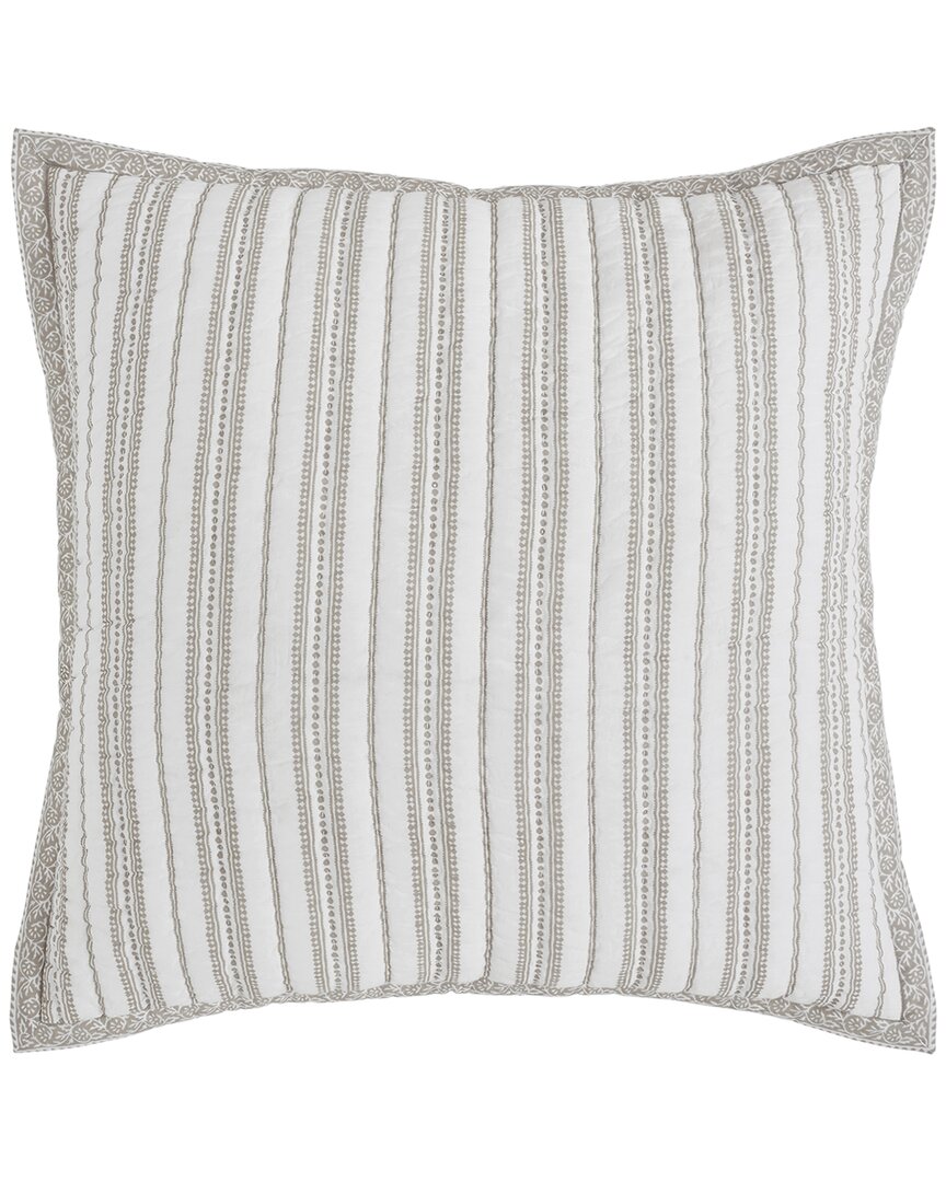 Orchids Lux Home Serenity Printed Reversible Quilt Euro Sham In Gray