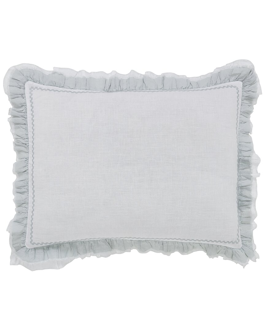 Orchids Lux Home Solana Ruffle  Duvet Cover Sham Set In Gray