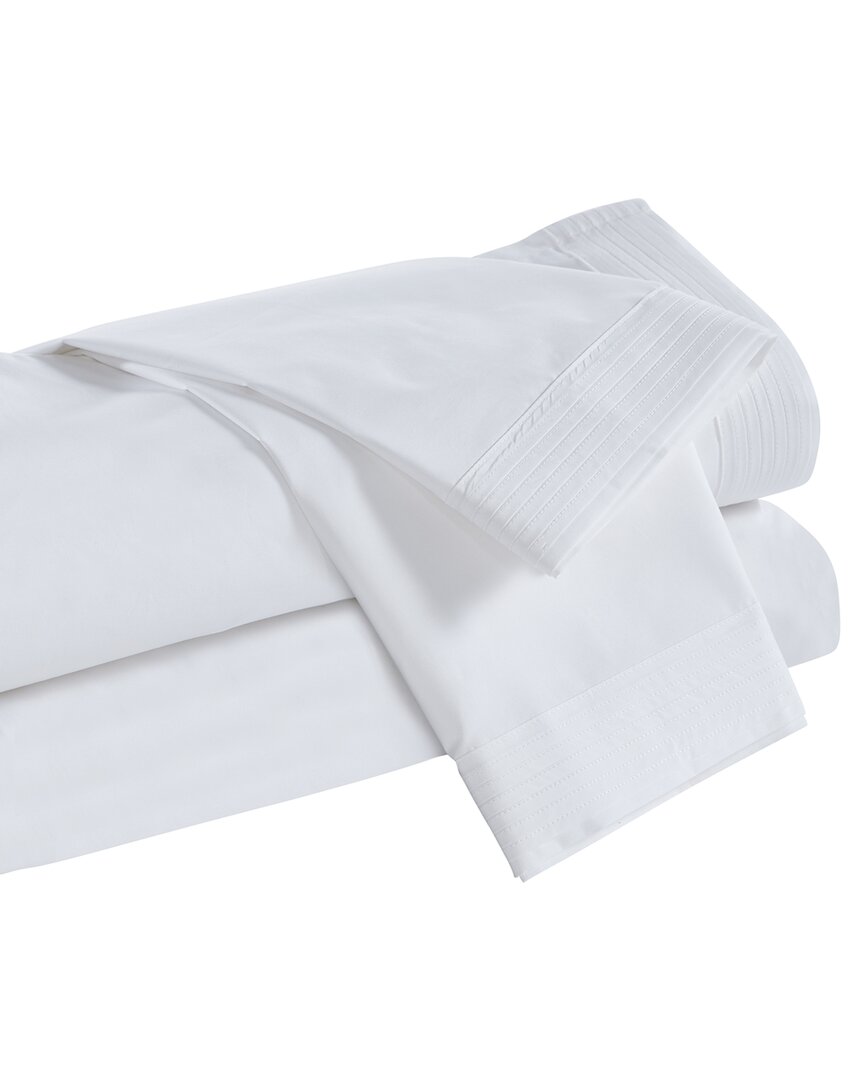 Orchids Lux Home Venice Egyptian Cotton Percale 400 Thread Count Sheet Set In White