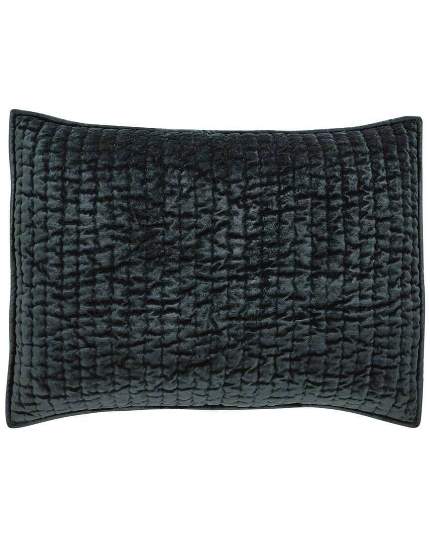Orchids Lux Home Walton Channel Velvet Quilt Sham In Black