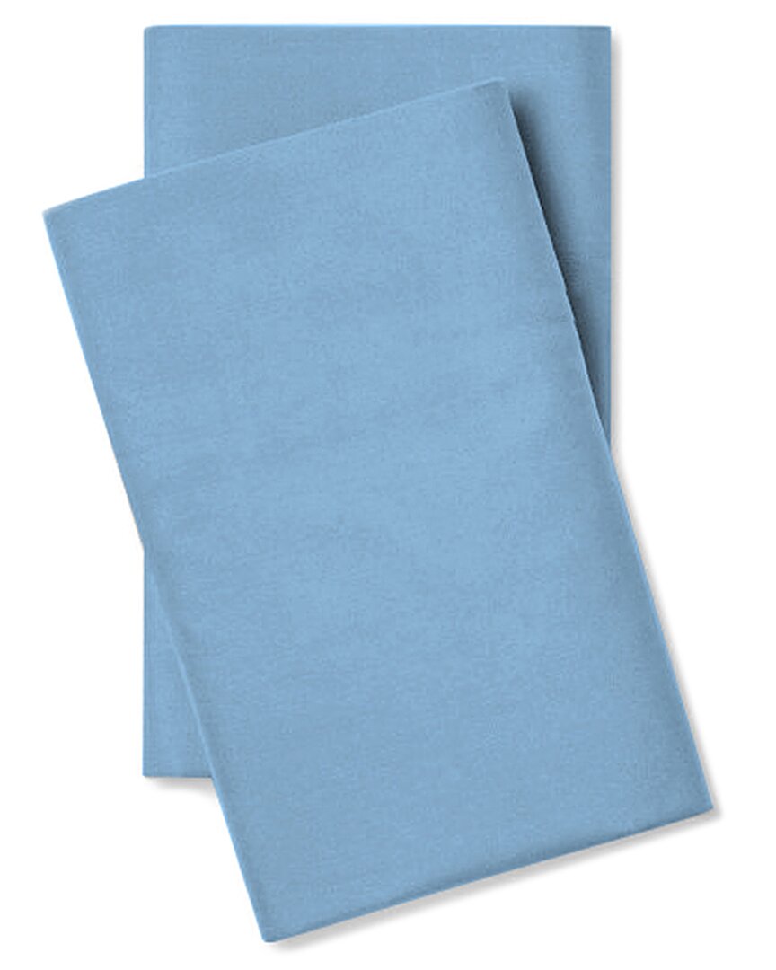 Pillow Guy 400 Thread Count Cotton Percale Standard Pillow Case Pair Bedding In Blue