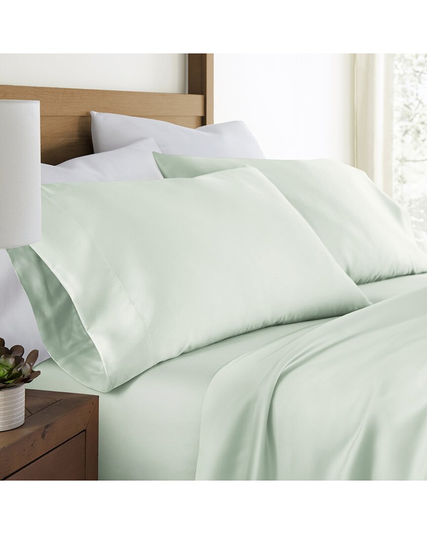 Home Collection Set Of 2 Premium Bamboo Pillowcases In Green