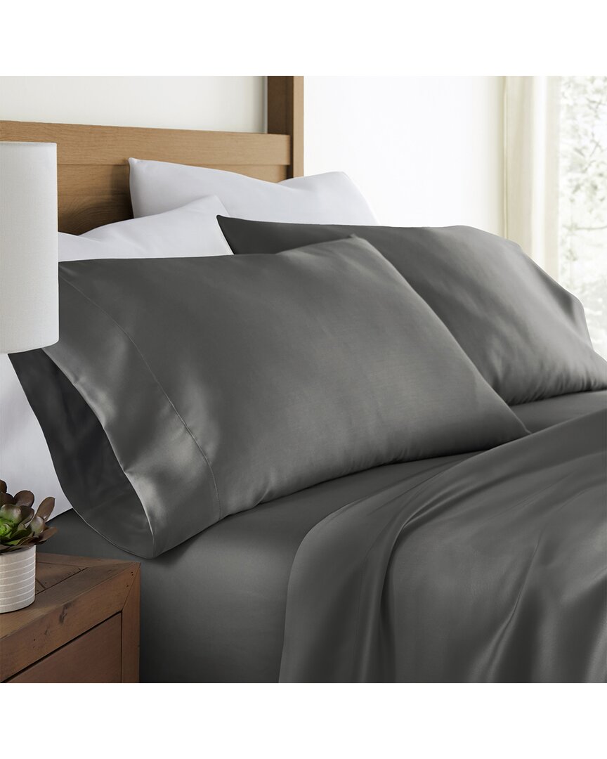 Home Collection Set Of 2 Premium Bamboo Pillowcases In Gray