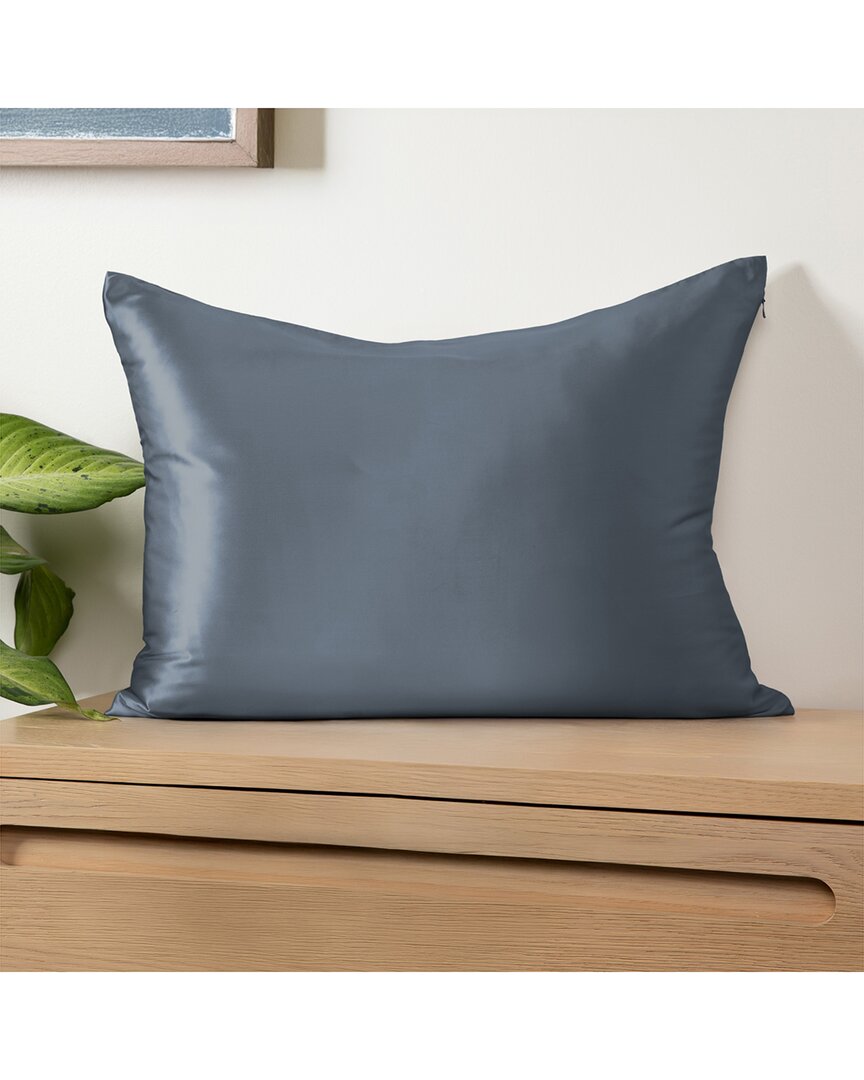 Home Collection 100% Mulberry Silk Pillowcase In Gray